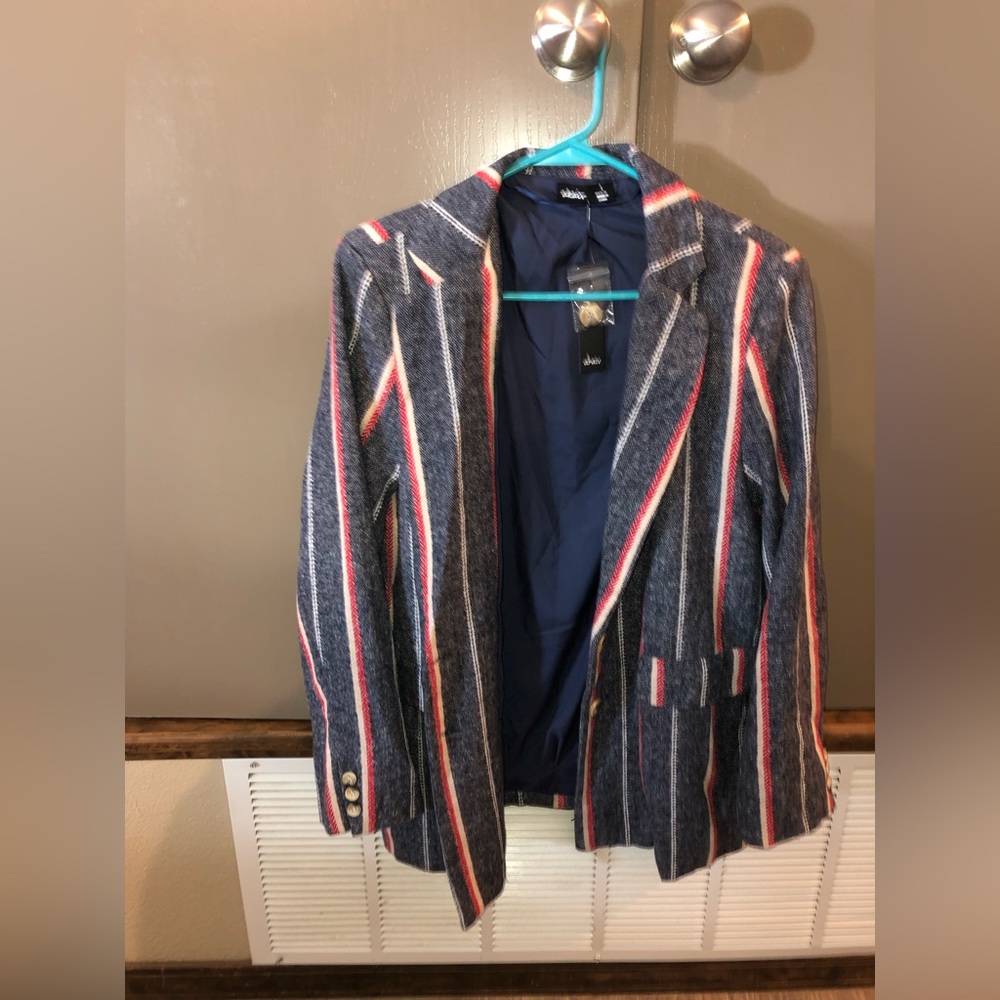 NWT Red, blue, and white tweed Blazer